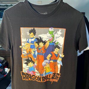 Dragon Ball Z 100% Cotton Black Multi-Character Graphic Print Tee T-Shirt SZ Sm